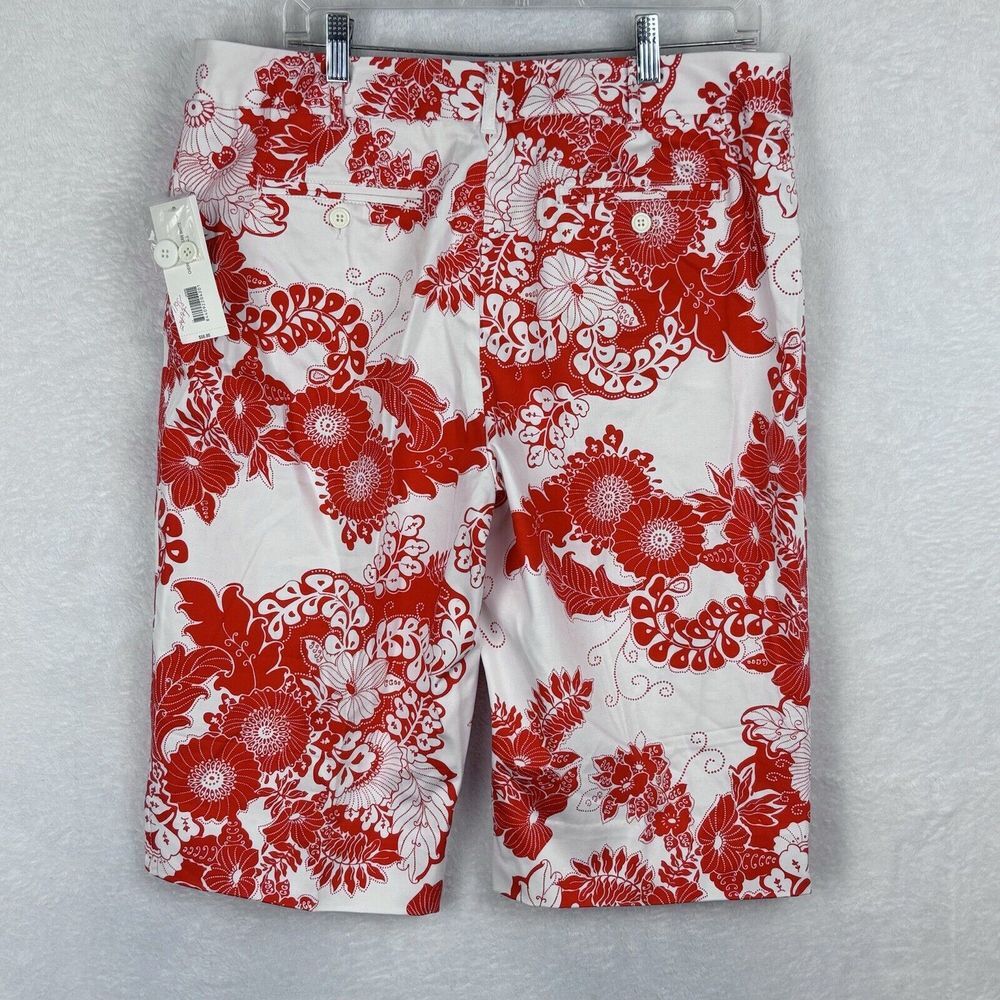 NWT MADISON STUDIO Women's‎ Shorts Red & White Floral Size 14 - Picture 9 of 14